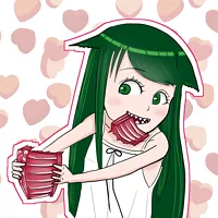 あばら肉を食べる沙耶